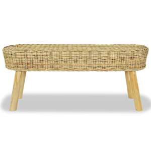 vidaXL Halbankje 110x35x45 cm natuurlijk rattan