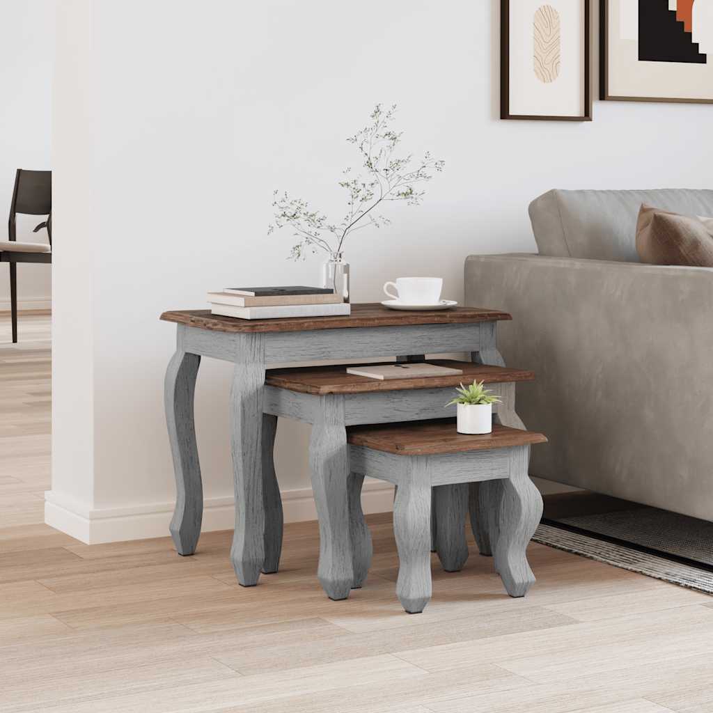 Thumbnail - vidaXL Satztisch-Set 3-tlg. Massives Mahagoniholz