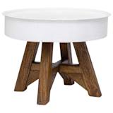vidaXL Salontafel 60x45 cm massief gerecycled hout wit
