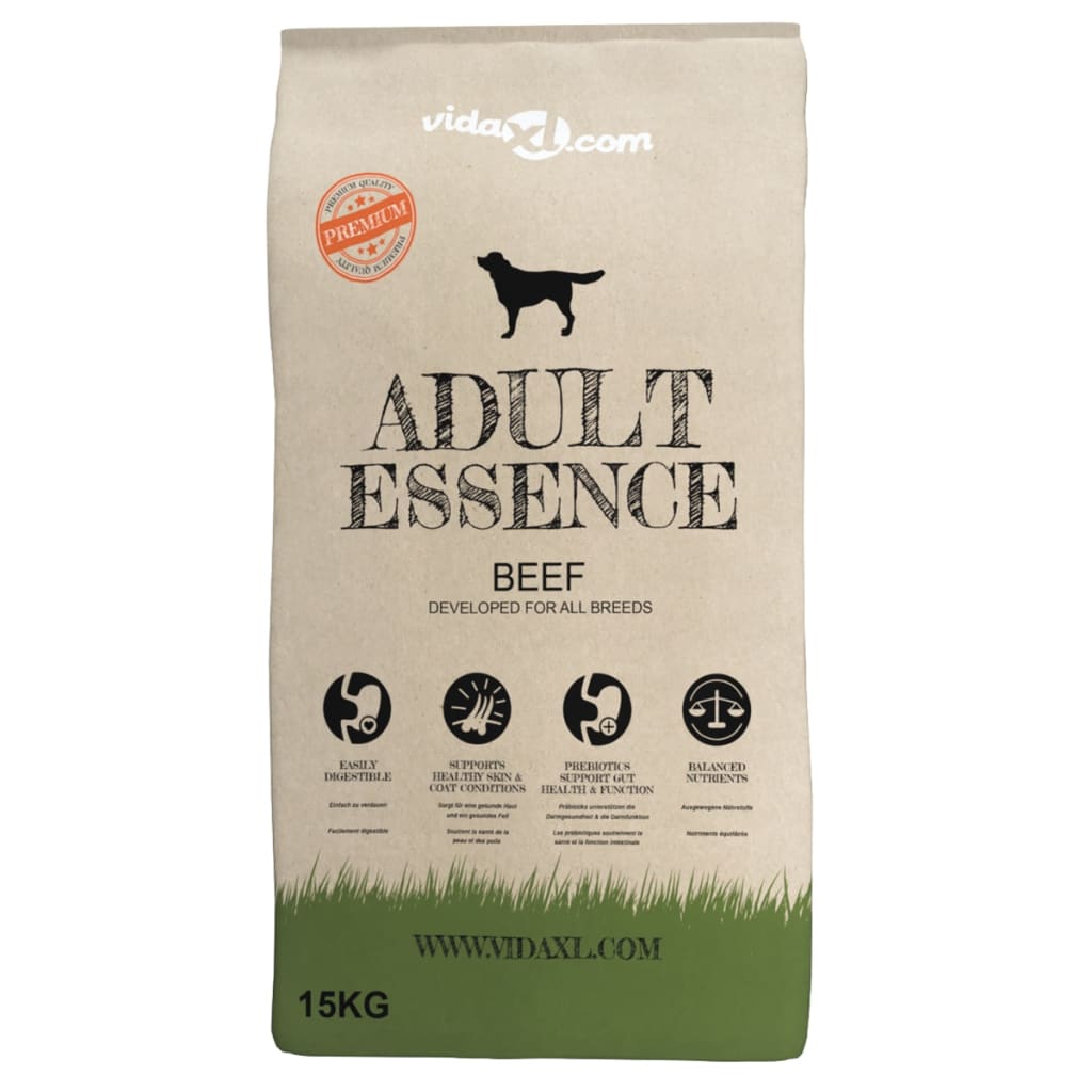 vidaXL Nourriture sèche pour chiens Adult Essence Beef 15 kg