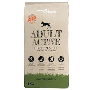 vidaXL Ξηρά Τροφή Σκύλων Premium Adult Active Chicken & Fish 15 κ.