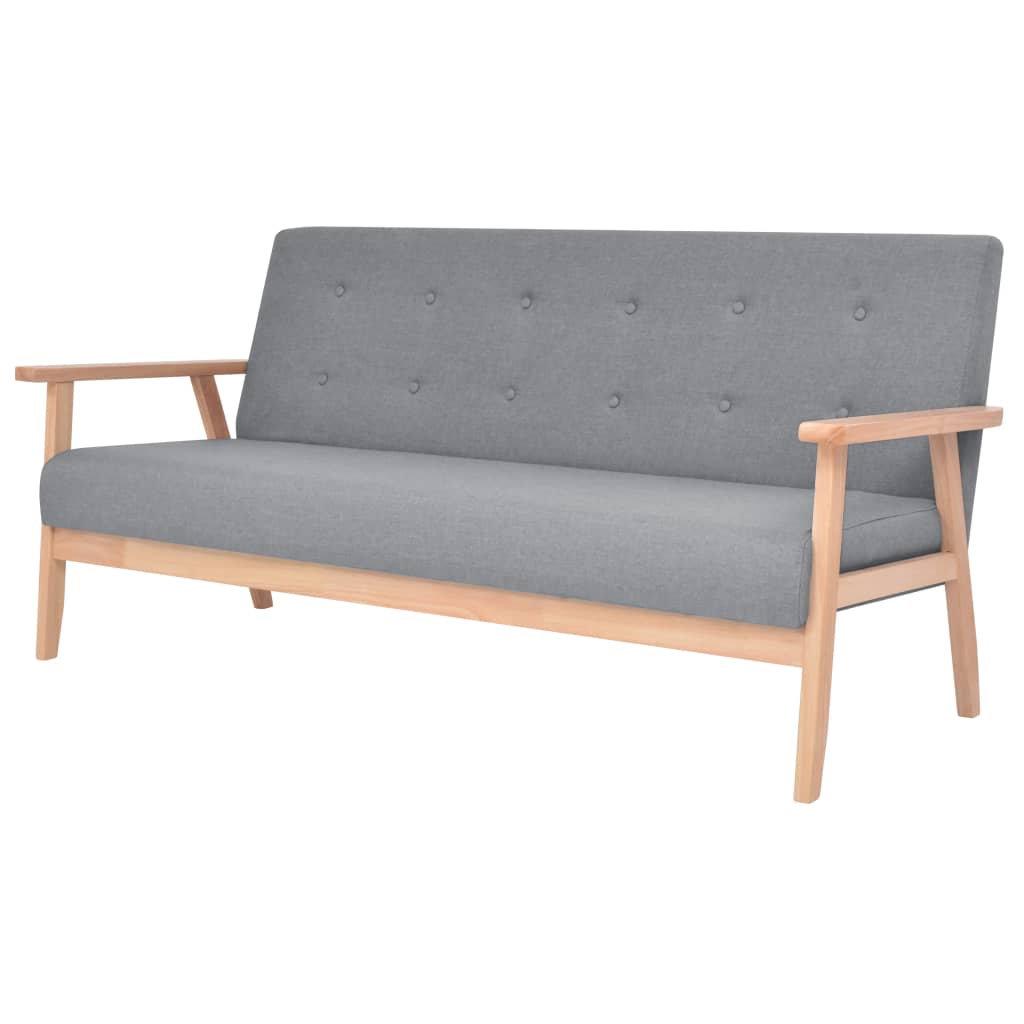 vidaXL 3-Sitzer-Sofa Stoff Hellgrau