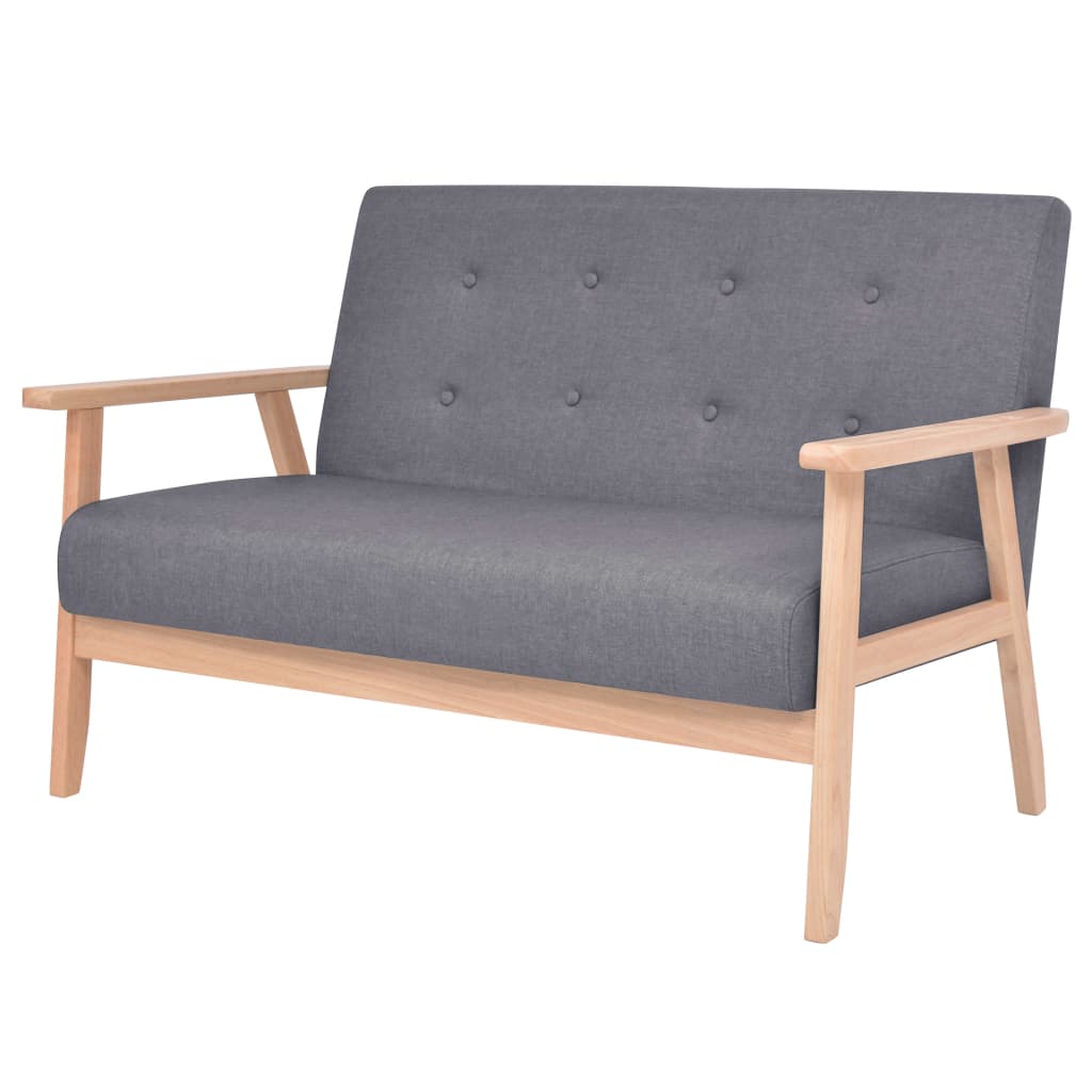 vidaXL Sofa 2-Sitzer Stoff Dunkelgrau