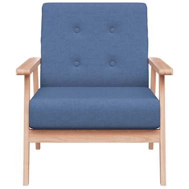 vidaXL Poltrona em tecido azul[2/7]