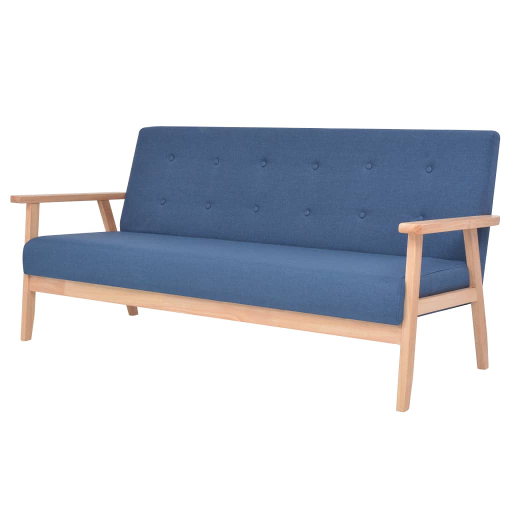 vidaXL 3-Sitzer-Sofa Stoff Blau