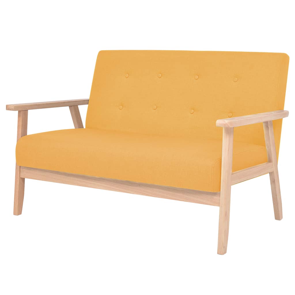 vidaXL 2-Sitzer Sofa Stoff Gelb