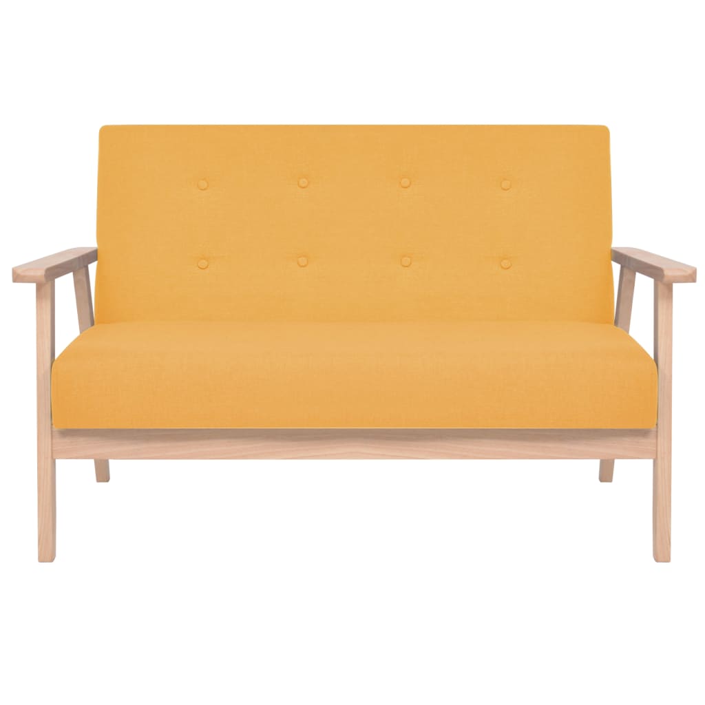 vidaXL 2 osobowa sofa tapicerowana, żółta