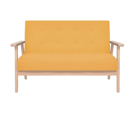 vidaXL 2-Sitzer Sofa Stoff Gelb
