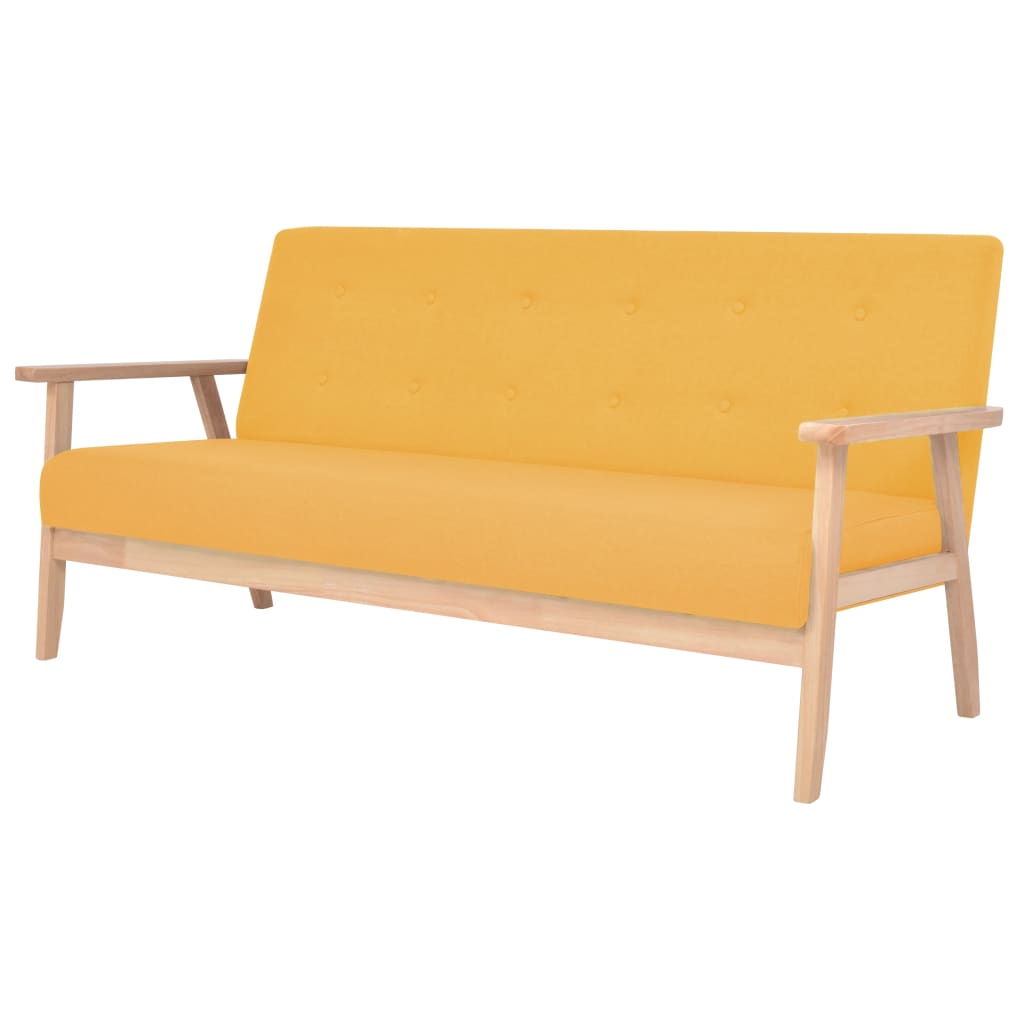 vidaXL 3-osobowa sofa tapicerowana, żółta