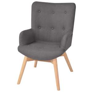 Křeslo s podnožkou šedé textil - obrázek 2