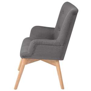 Křeslo s podnožkou šedé textil - obrázek 3