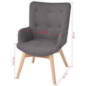 Křeslo s podnožkou šedé textil - obrázek 9