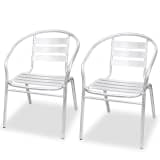 vidaXL Stapelbare Stühle 2 Stk. Aluminium