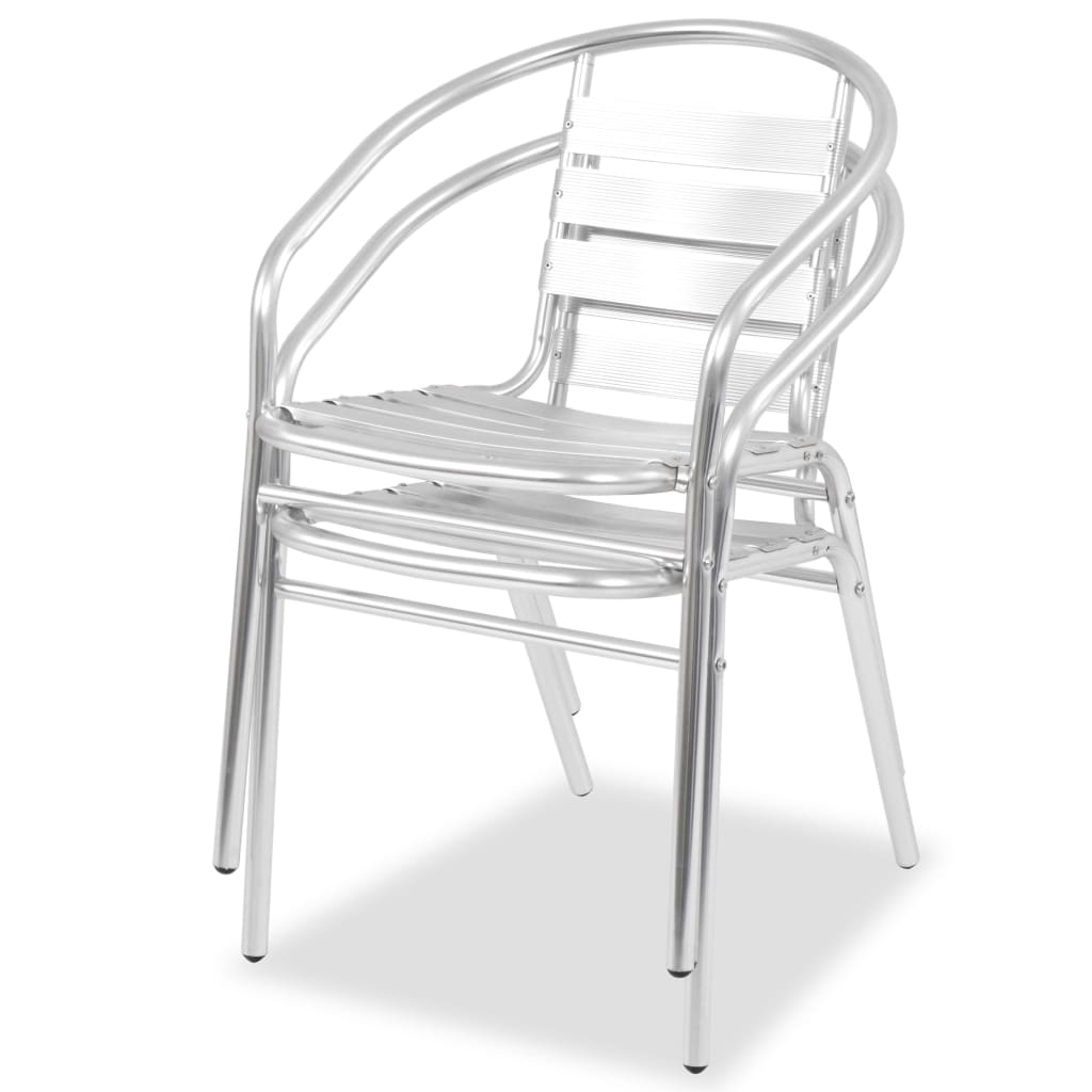 vidaXL Stackable Chairs 2 pcs Aluminium