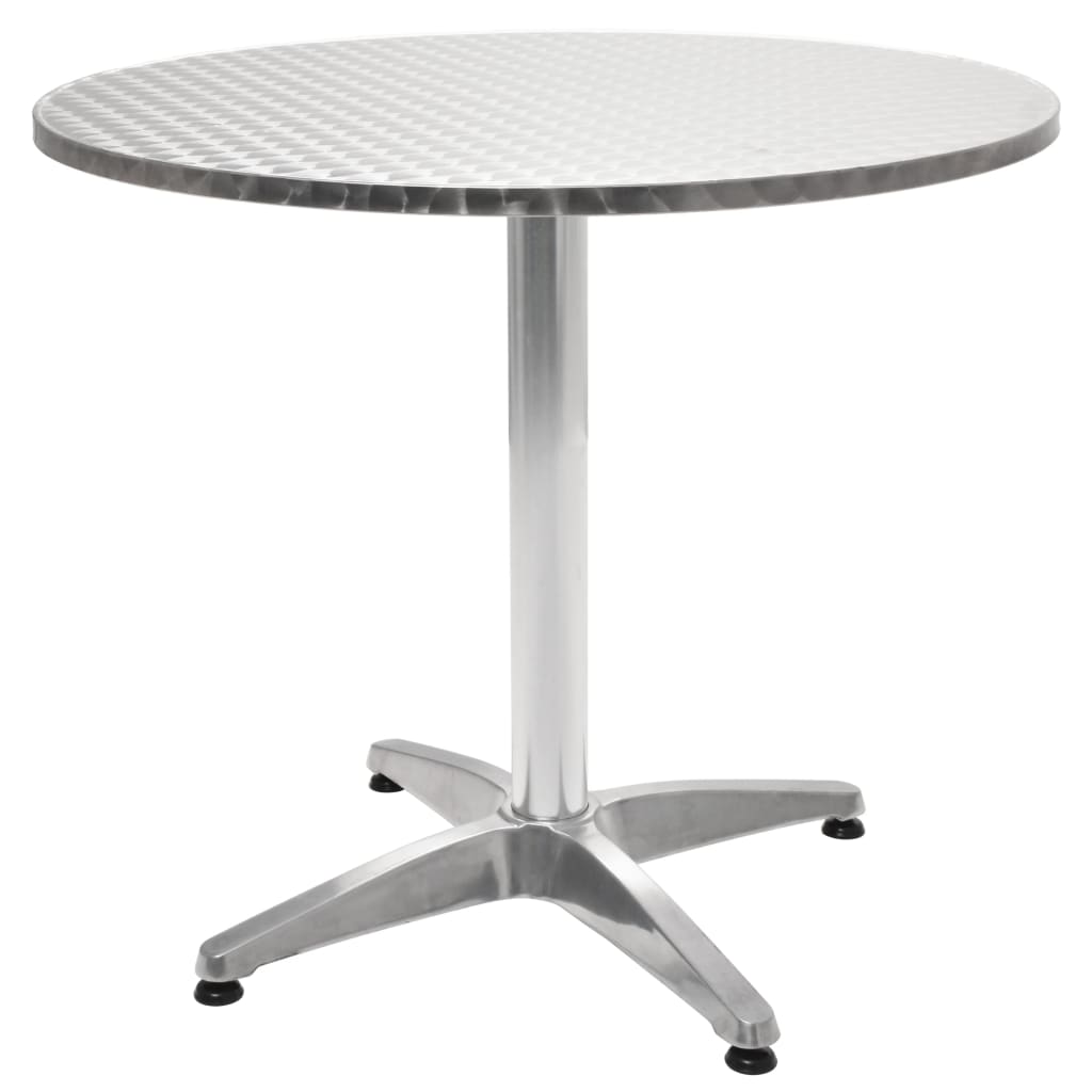 vidaXL Tuintafel 80x70 cm aluminium zilverkleurig