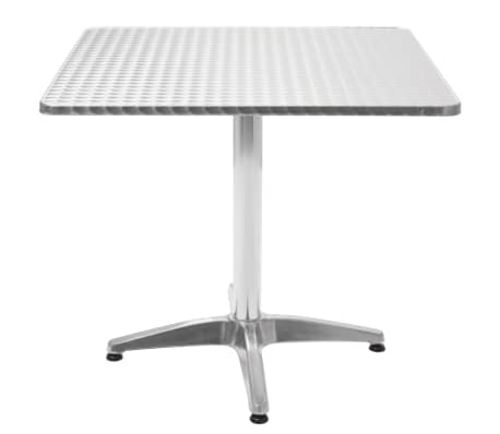 vidaXL Záhradný stôl, strieborný 80x80x70 cm, hliník