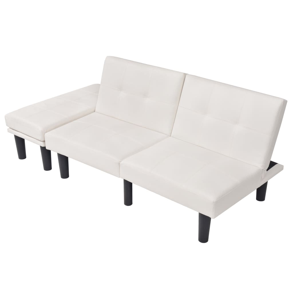 vidaXL Модулен диван, бял PVC, регулируем