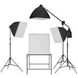 vidaXL fotó stúdió szett, softbox fényekkel és tárgyfotó asztallal