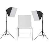 vidaXL Fotostudiosett softboks fotolys med fotobord