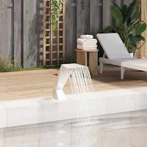 Vodni slap za bazen iz nerjavečega jekla 64x30x52 cm srebrn