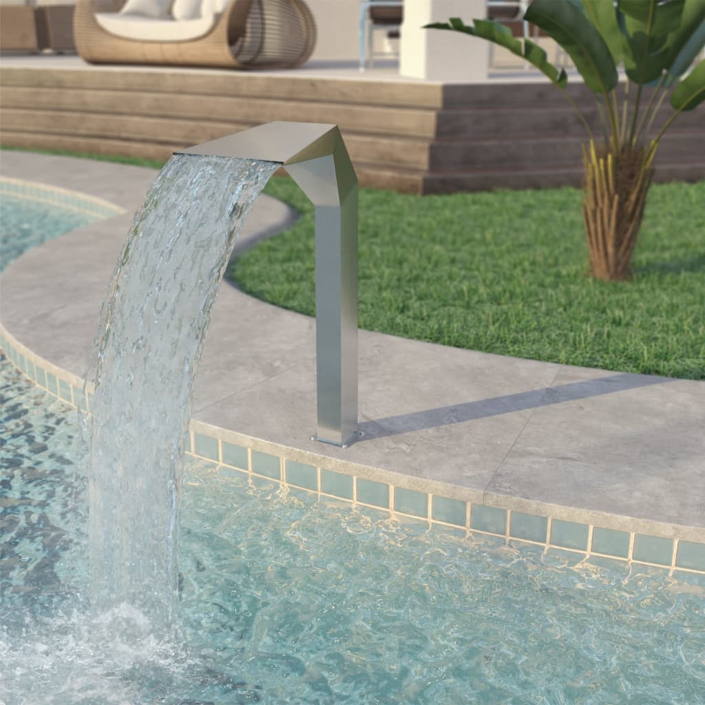 Bazénová fontána nerezová ocel 50 x 30 x 90 cm stříbrná