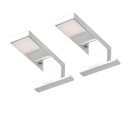 vidaXL Lámparas de espejo 2 W luz blanca cálida 2 unidades