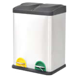 vidaXL Recycling Mülleimer Tretabfalleimer Edelstahl 2 x 18 L
