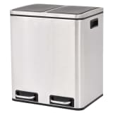 vidaXL Recycling Mülleimer Tretabfalleimer Edelstahl 2 x 15 L