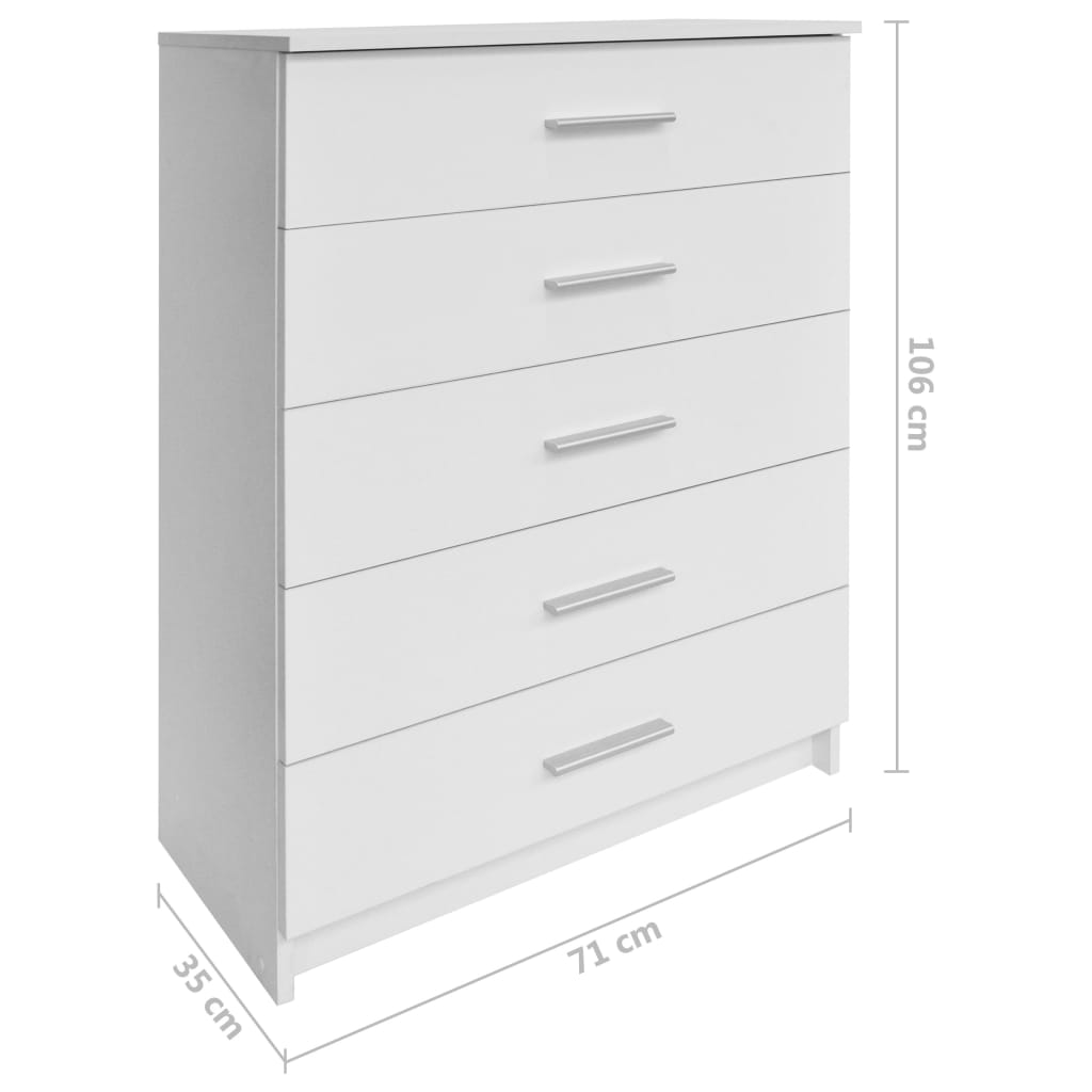 Storage Cabinet Chipboard 71x35x106 cm White.