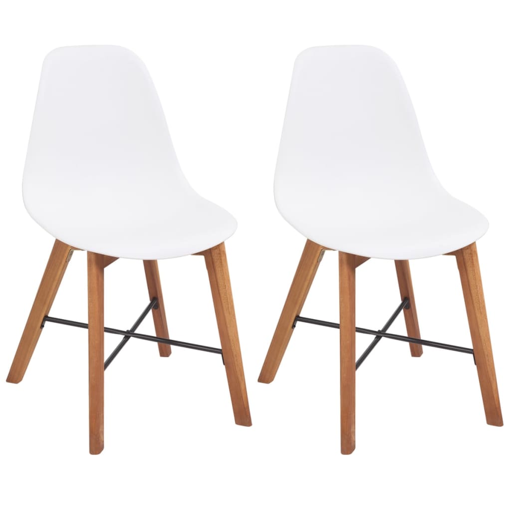 vidaXL Eetkamerstoelen 2 st kunststof wit vidaXL Eetkamerstoelen 2 st kunststof wit