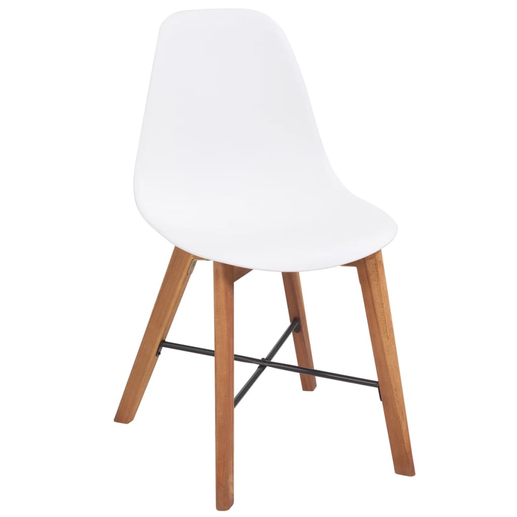 vidaXL Eetkamerstoelen 2 st kunststof wit