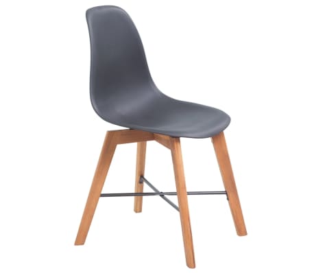vidaXL Krzesła stołowe, 2 szt., czarne, plastikowe