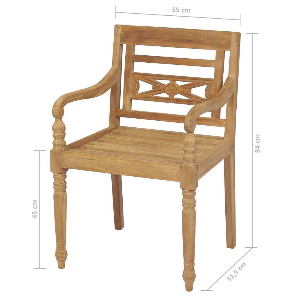 Batavia Chairs Patio Garden Lounge Chair with Cushions Solid Wood Teak vidaXL - Picture 19 of 57