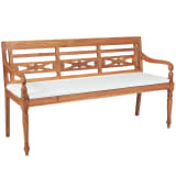 vidaXL Batavia Bank 3-Sitzer Kolonialstil Teak 150 x 51,5 x 84 cm