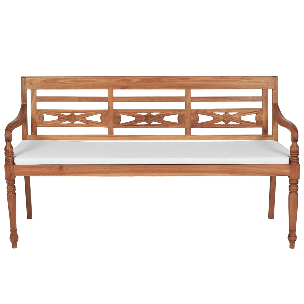 

vidaXL Bank Batavia met kussens 150 cm teakhout