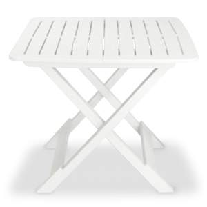 3dílný skládací bistro set plastový bílý - obrázek 2