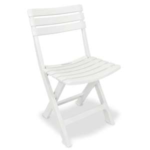 3dílný skládací bistro set plastový bílý - obrázek 3