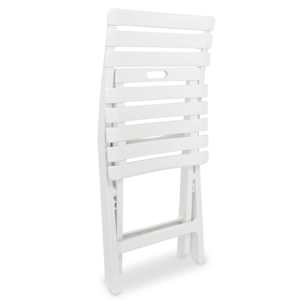 3dílný skládací bistro set plastový bílý - obrázek 6