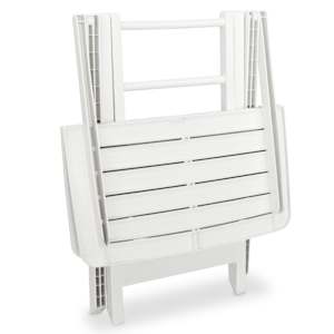 3dílný skládací bistro set plastový bílý - obrázek 7