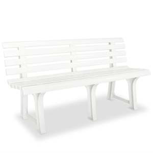 Zahradní lavice 145,5 cm plastová bílá - obrázek 1