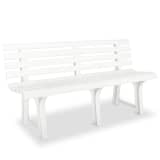 vidaXL Garden Bench 145.5x49x74 cm Plastic White