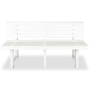 Zahradní lavice 145,5 cm plastová bílá - obrázek 2