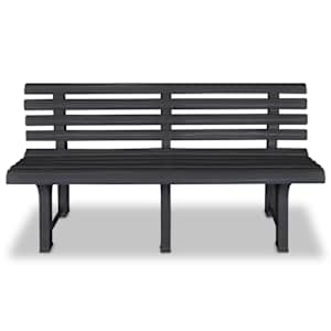 Zahradní lavice 145,5 cm plastová antracitová - obrázek 2