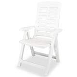 vidaXL Cadeira de jardim reclinável 60x61x108 cm plástico branco