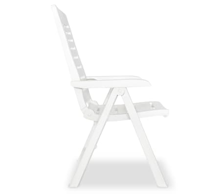 vidaXL atgāžams dārza krēsls, plastmasa, balts