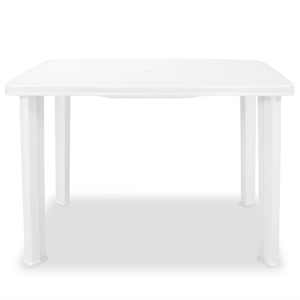 Zahradní stůl bílý 101 x 68 x 72 cm plast - obrázek 2
