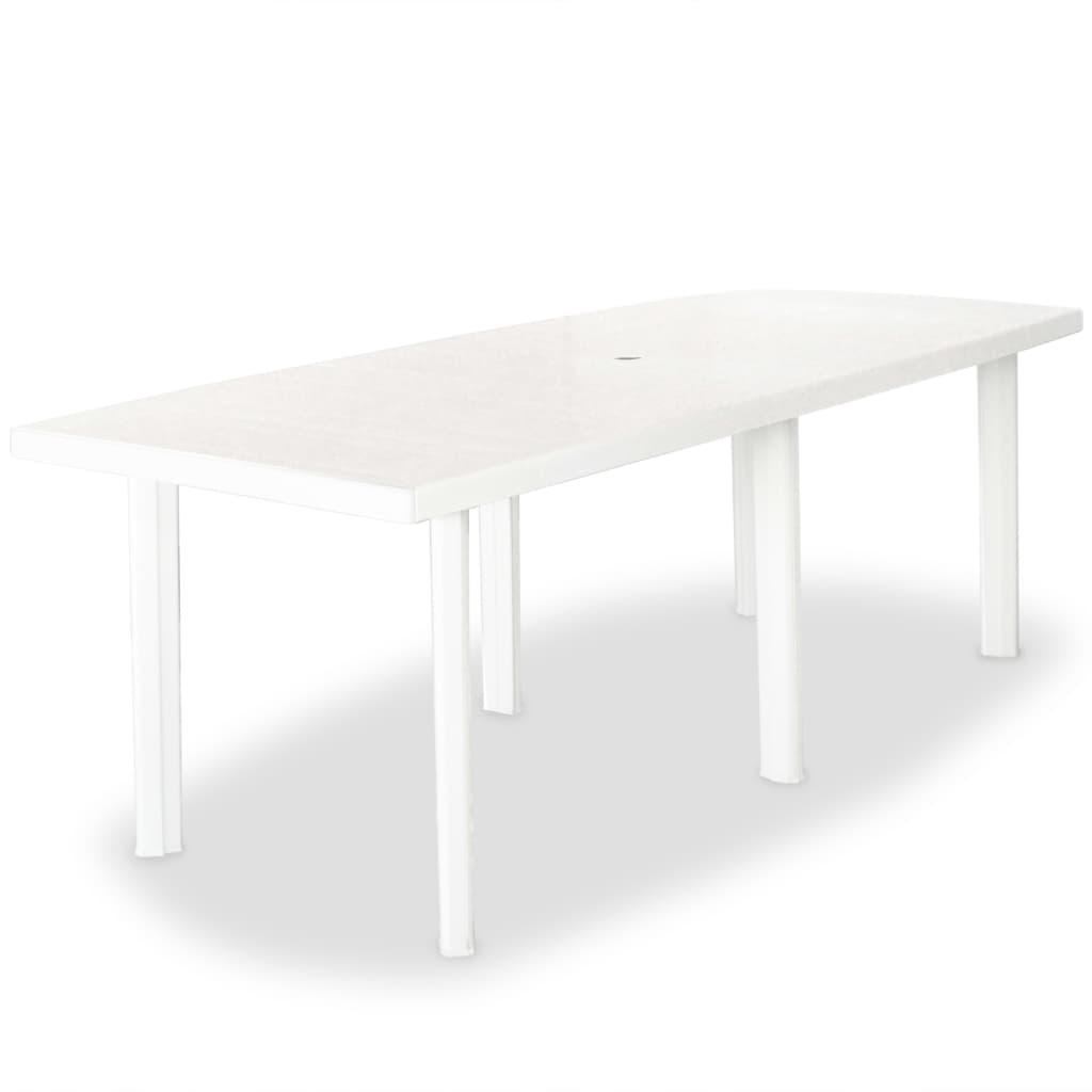 vidaXL havebord 210 x 96 x 72 cm plastik hvid