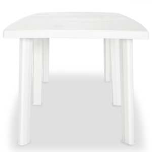 vidaXL Hagebord hvitt 210x96x72 cm plast