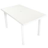 vidaXL Sodo stalas, 126x76x72cm, plastikas, baltas