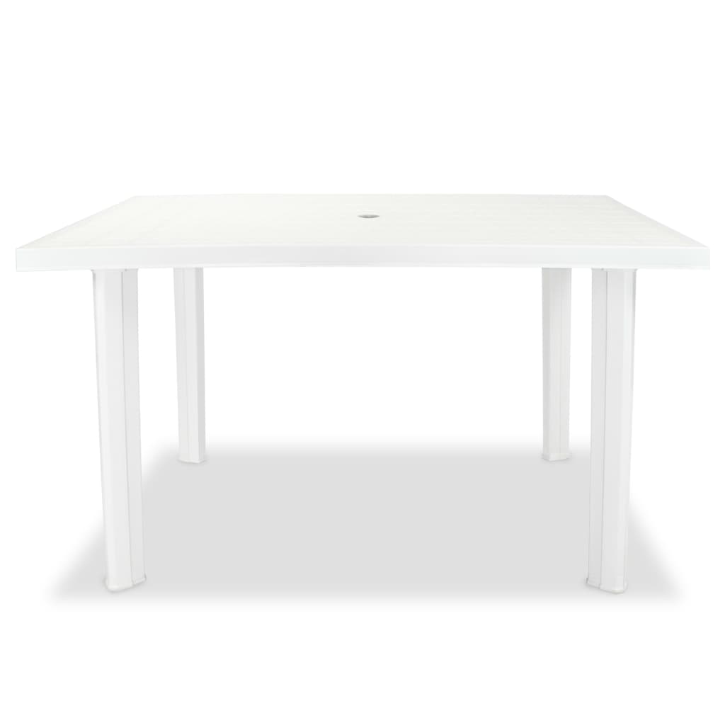 Fehér műanyag kerti asztal 126 x 76 x 72 cm 